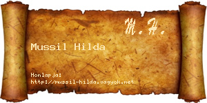 Mussil Hilda névjegykártya